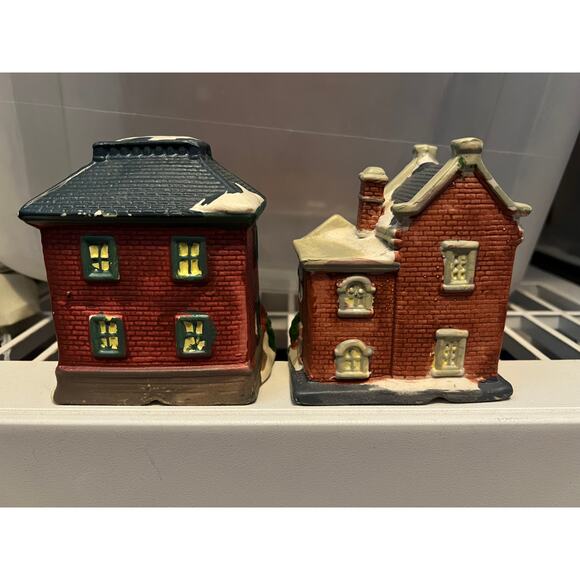 Greenbrier INT'L Christmas Houses/Buildings NO LIGHTS BLDGS ONLY Set Of Ten (10) - Picture 7 of 13